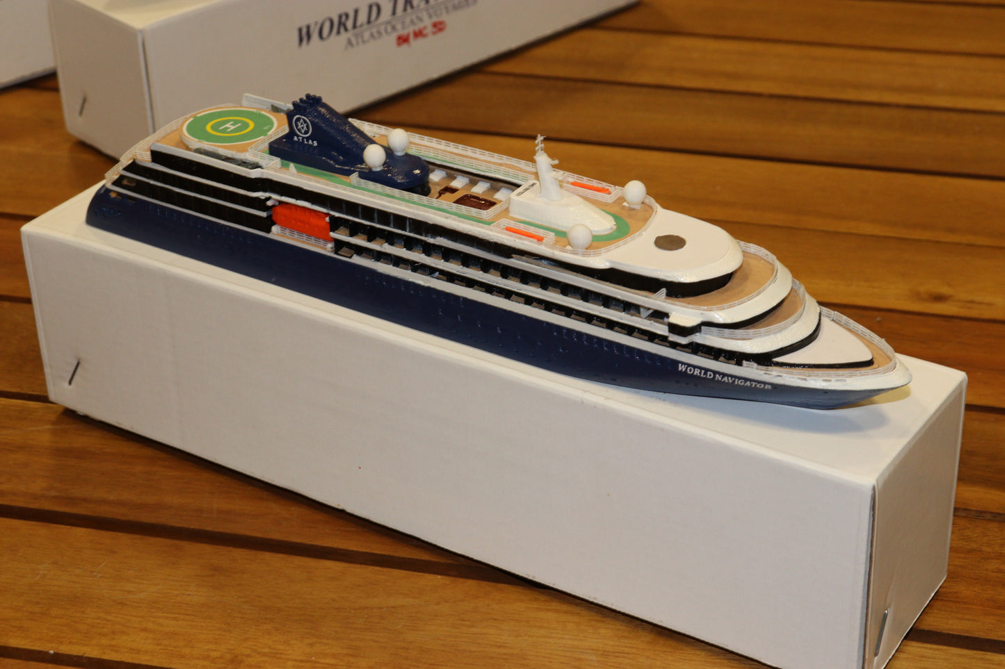 Atlas Ocean Voyages' World Navigator cruise ship model