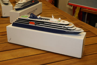 Atlas Ocean Voyages' World Traveller cruise ship model