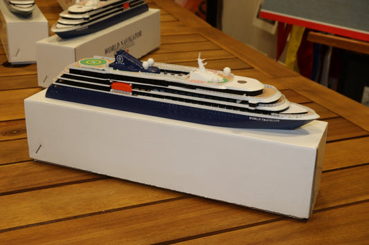 Atlas Ocean Voyages' World Traveller cruise ship model