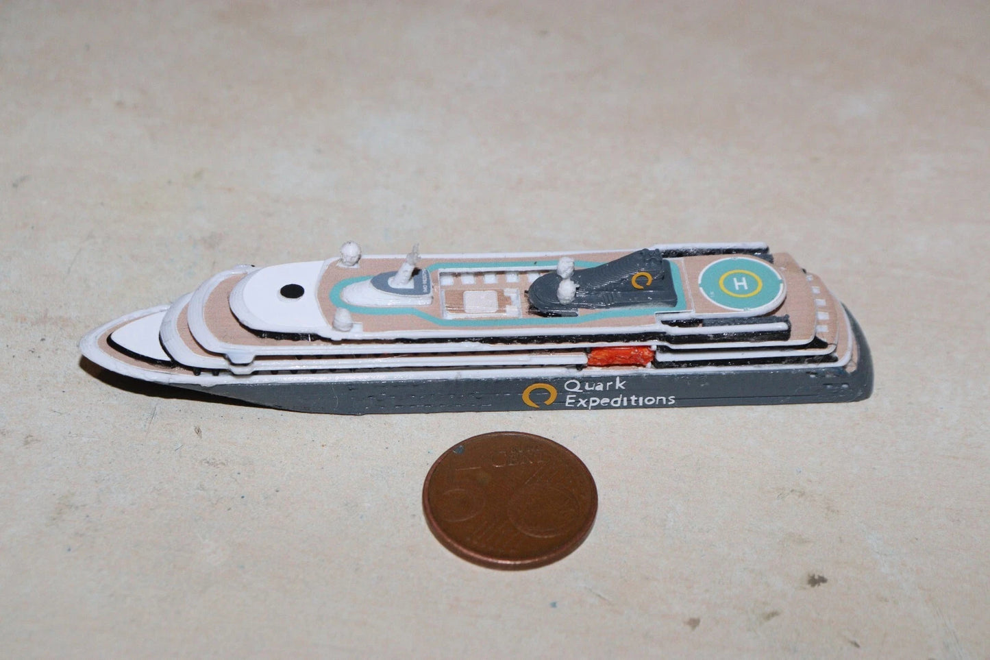 1:1250 Quark Expeditions' World Explorer cruise ship model